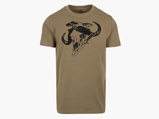 PUMA T-shirt Motyw: Bawół i biały myśliwy, Kolor: oliwkowy