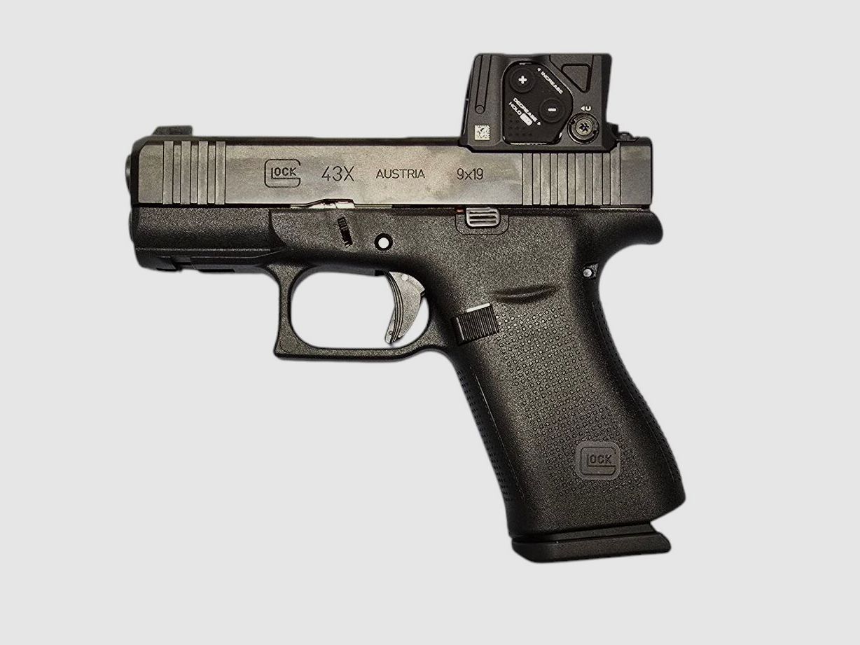 Glock Pistole 43X A-CUT™ Combo mit Aimpoint COA Minileuchtpunktvisier halbautomatische Pistole 9mm Luger sofort verfügbar UVP: 1299€