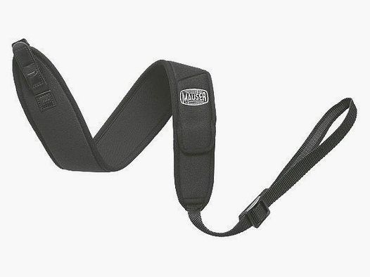 MAUSER Gewehrriemen Extra breit: Neopren Extreme schwarz mit 2 Patronentaschen
