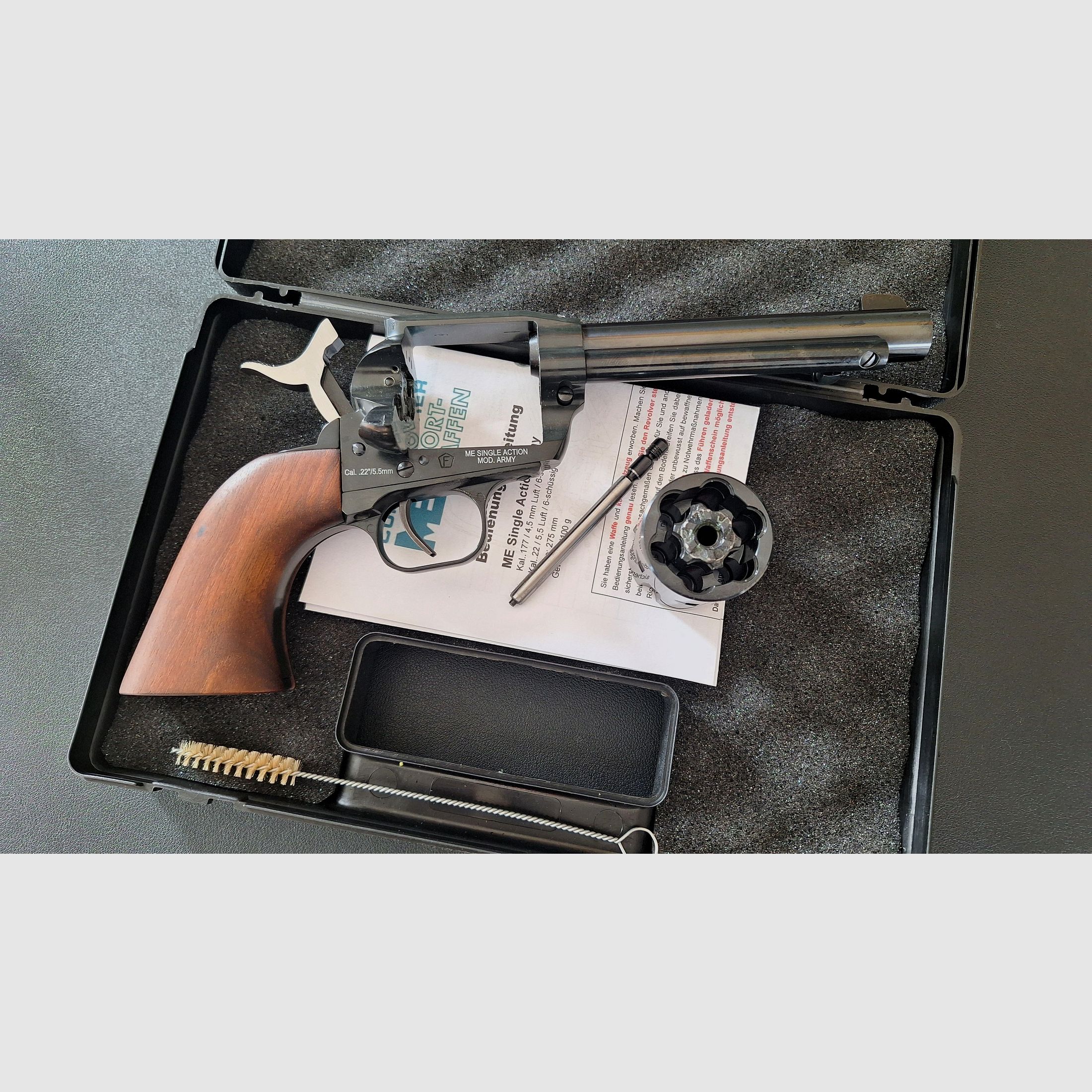 ME Single Action Army LEP Revolver Kaliber 22 5,5 mm  ---  Besonderheit! Mit herausnehmbarer Trommel!  ---  Wie beim scharfen Vorbild!