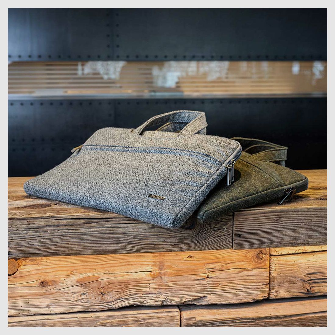 Borsa per laptop Gottlieb in grigio pietra
