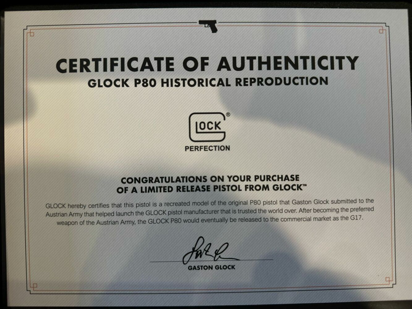 GLOCK P80 - limited anniversary model