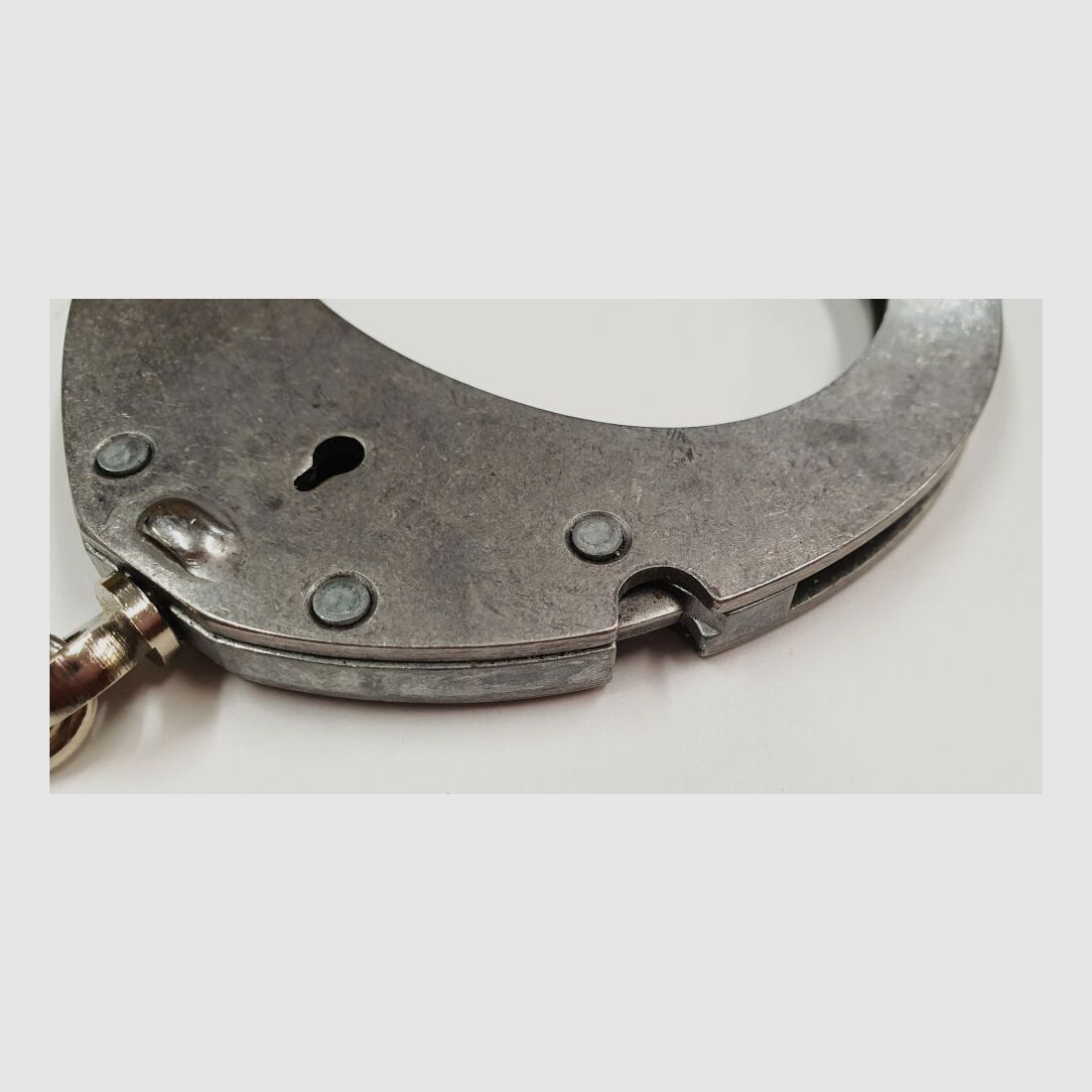 CLEJUSO Clemen & Jung e.K. Handcuff CLEJUSO No. 12 INOX, stainless steel handcuff, made in Germany, used