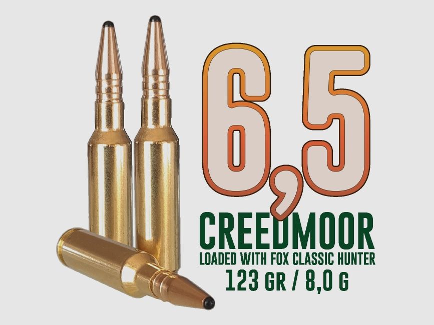 Fox Bullets Classic Hunter 6,5mm Creedmoor 123GR / 8,0g bleifrei 20 Patronen