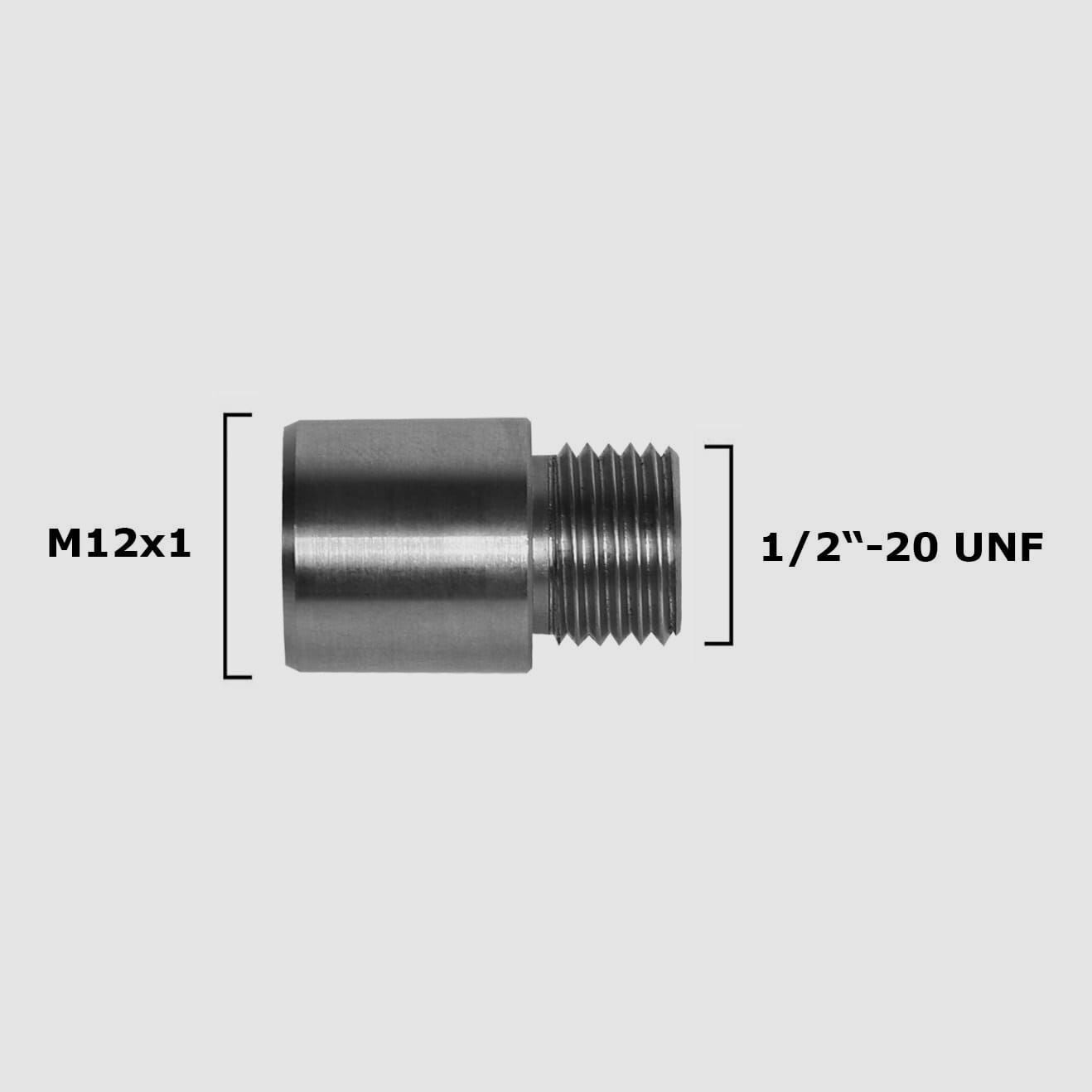 Adapter für Jagdmündungsbremse von M12x1 auf 1/2″x20 UNF (Modell S16), billede 2 af 3