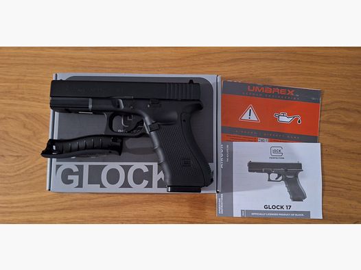 Glock 17 Gen4 Co2 guter Zustand 4,5 mm Stahl-BB mit Blowback