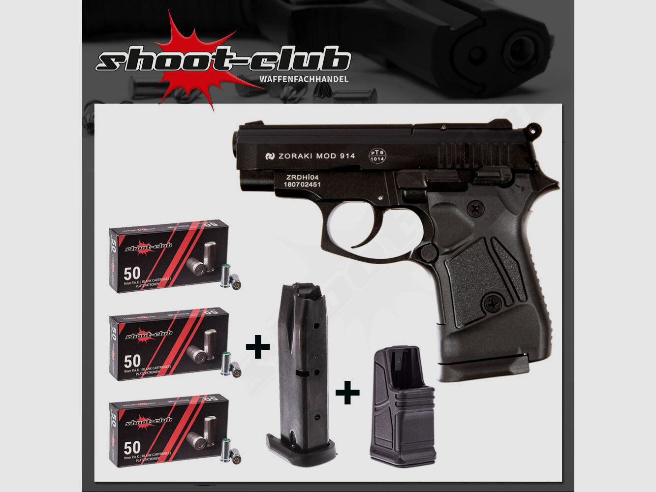 Zoraki 914 blank pistol blued