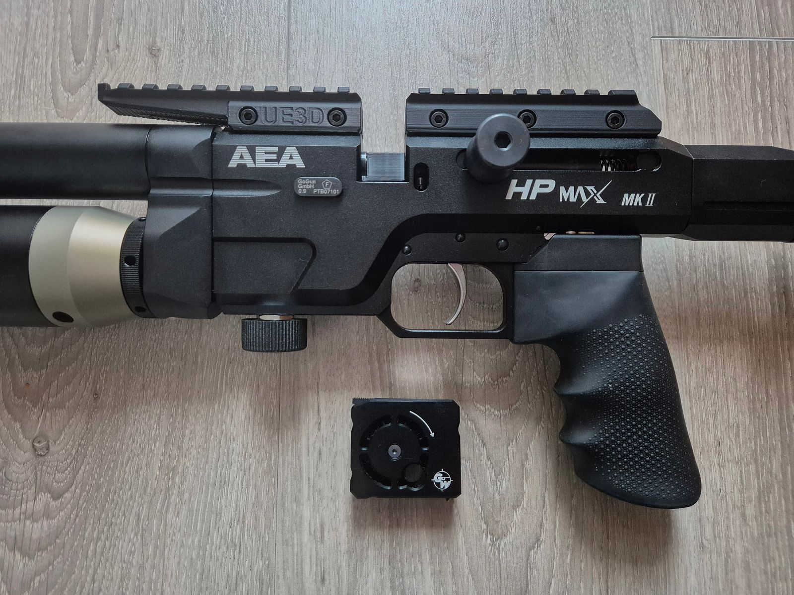 HPMax MK2, rifle PCP caliber .35 (9mm), "F" marking with accessories