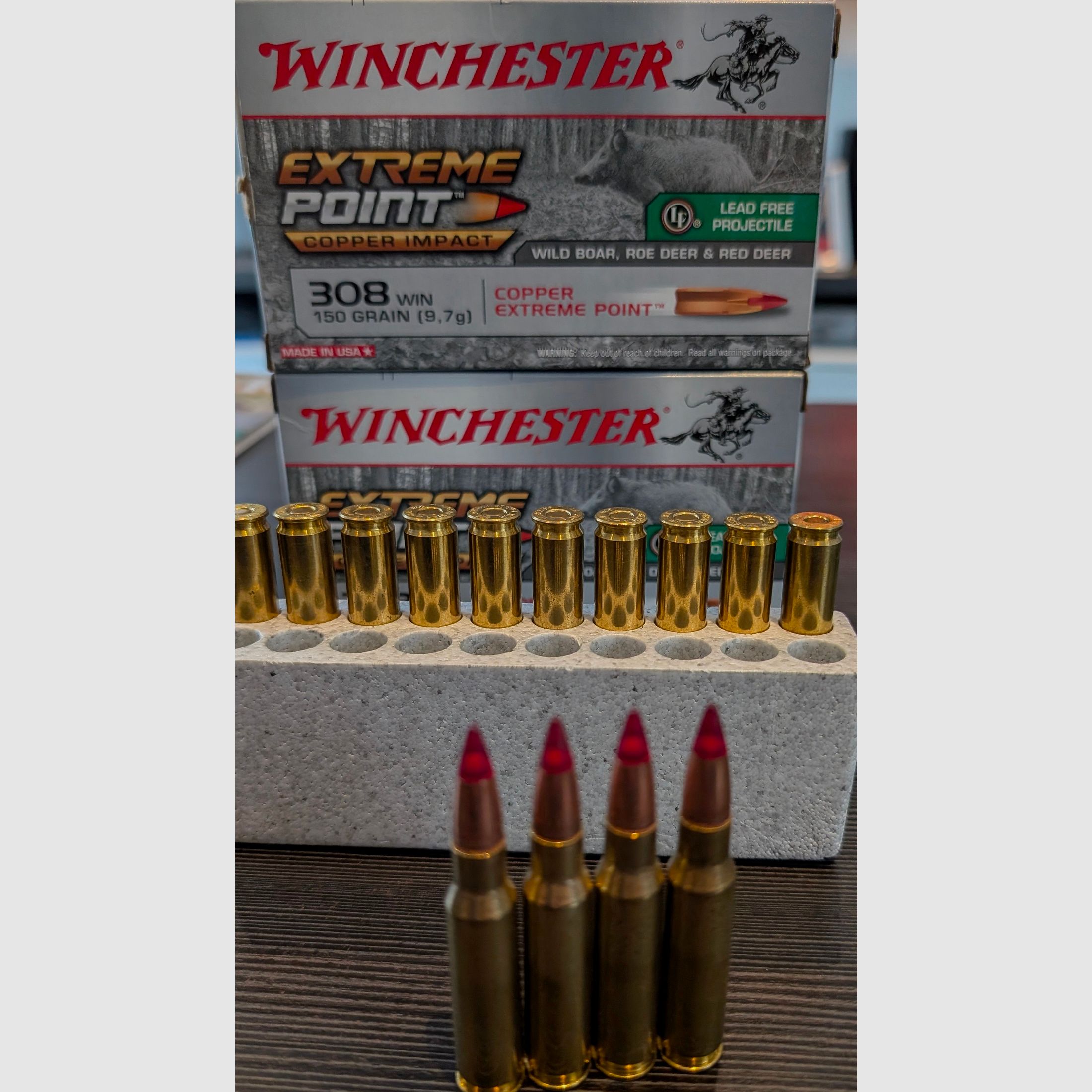 jagdlich -bleifrei- 34 Schuss Winchester Extreme Point Copper Impact 9,7g / 150 gr