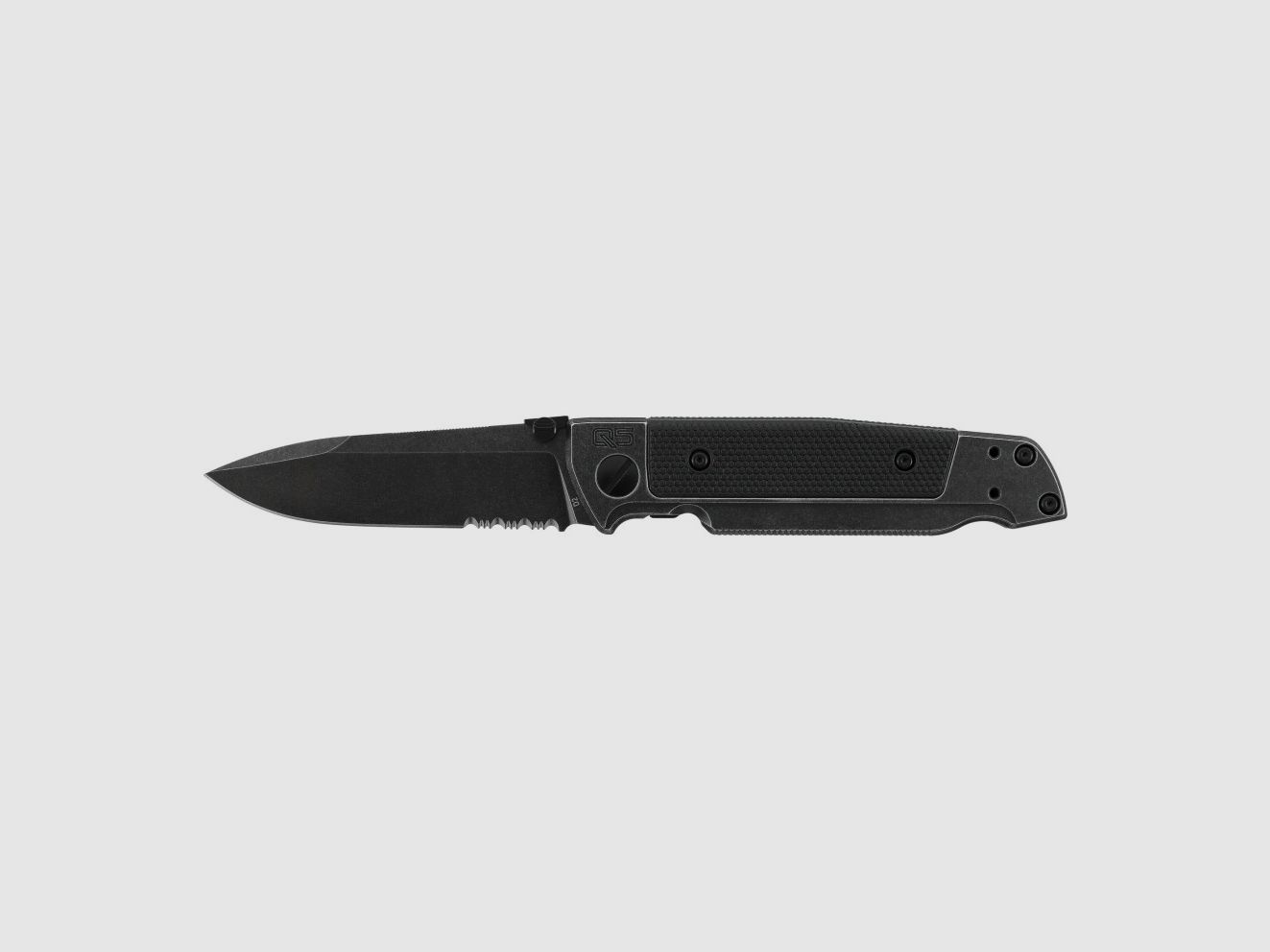 Klappmesser Walther Q5 Stahlrahmen Folder Blackwash mit gezahntem Blatt, Bild 1 von 4