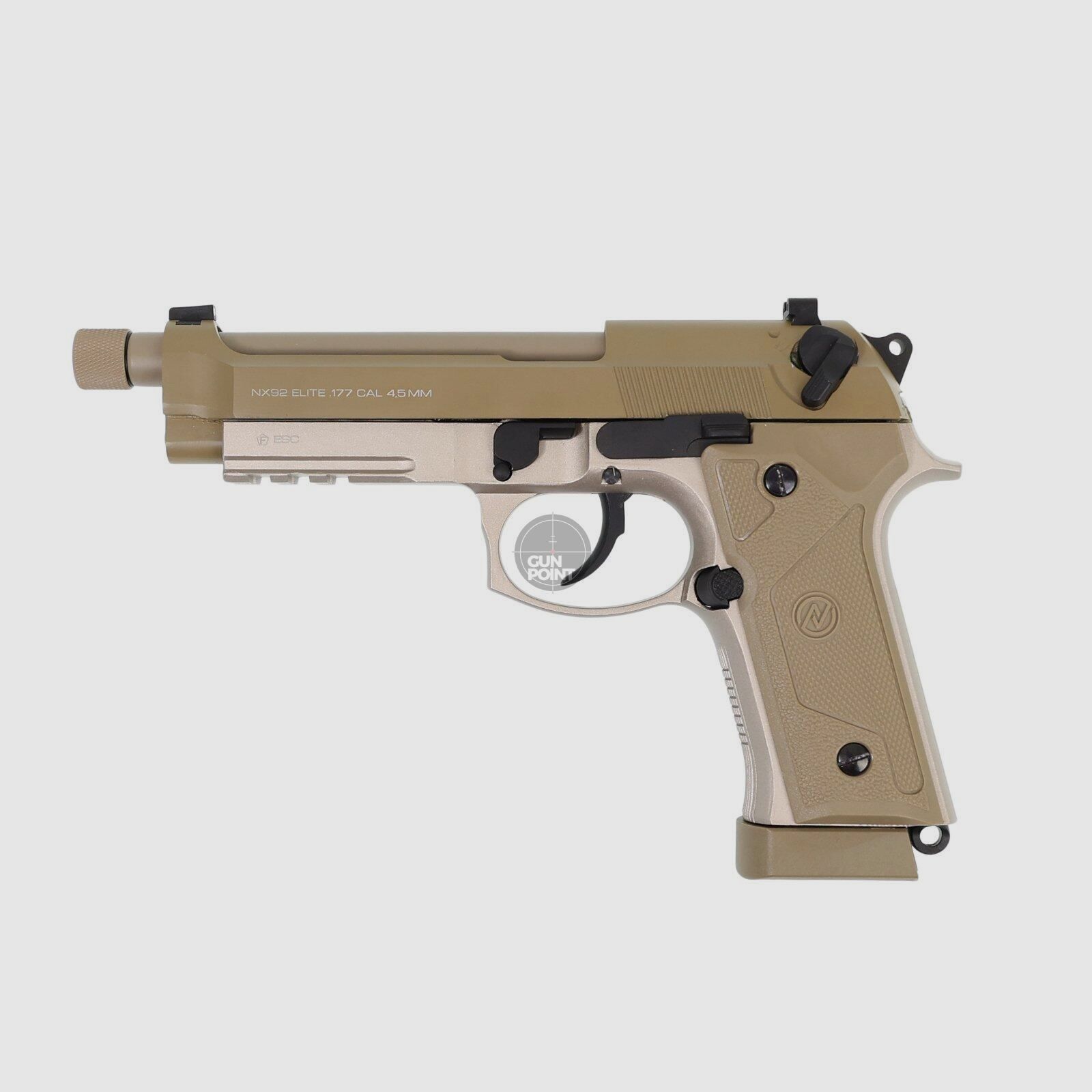 Luftpistole - NX92 Elite Tactical desert - BlowBack - Co2-System- Kal. 4,5 mm BB