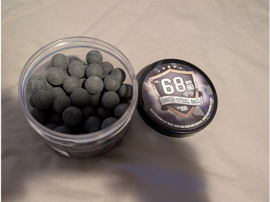 cal .68 Gummi-Stahlkugeln - 100 Stück + Gratis Pfefferkugeln