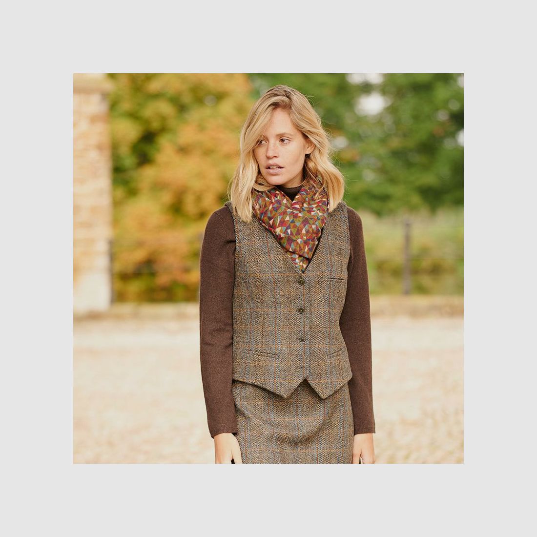 Wellington D-Gilet Lea Tweed | evergreen, immagine 2 di 2