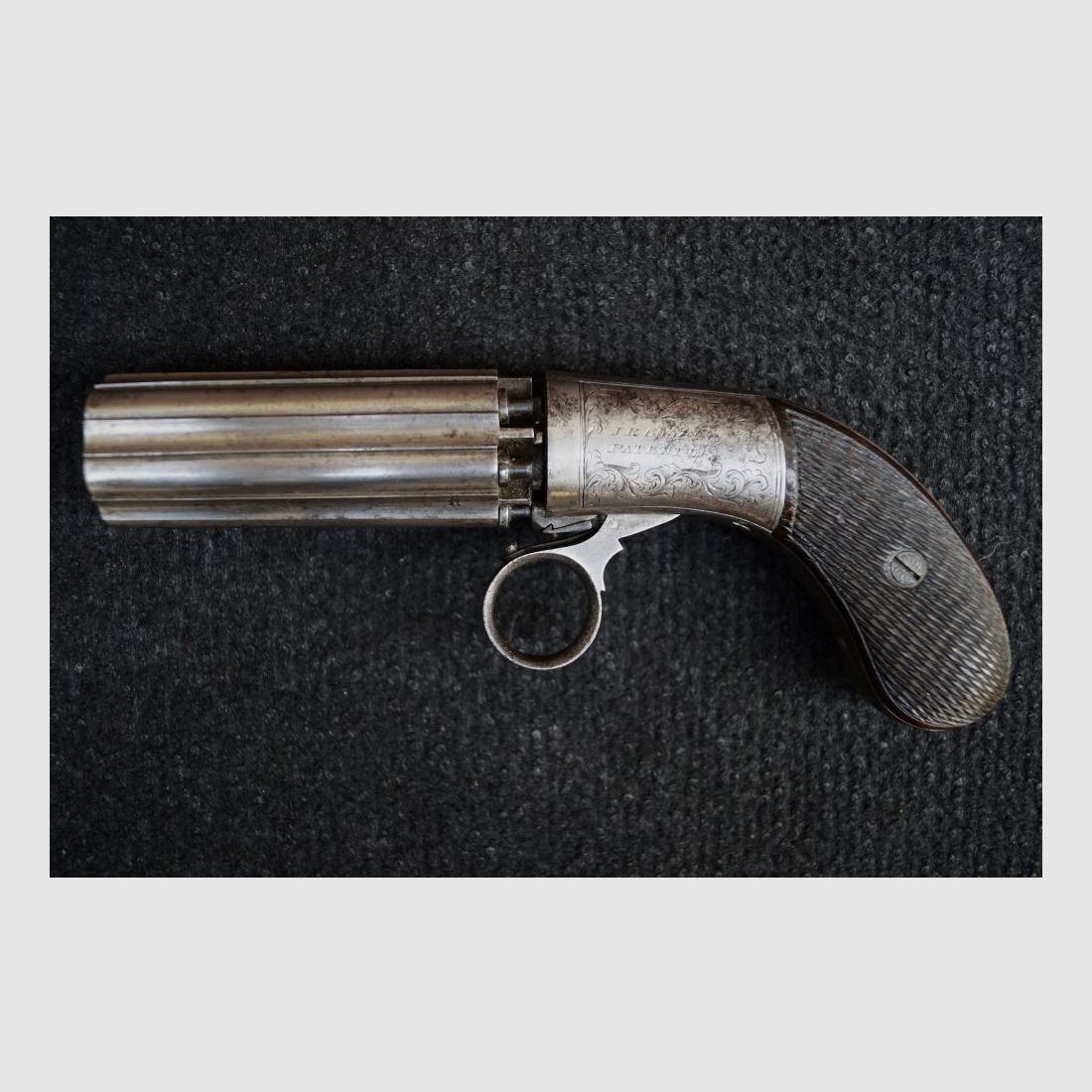 J.R. Cooper Under-hammer 6 Schuss Perkussion Pepperbox Revolver, Bild 2 von 7