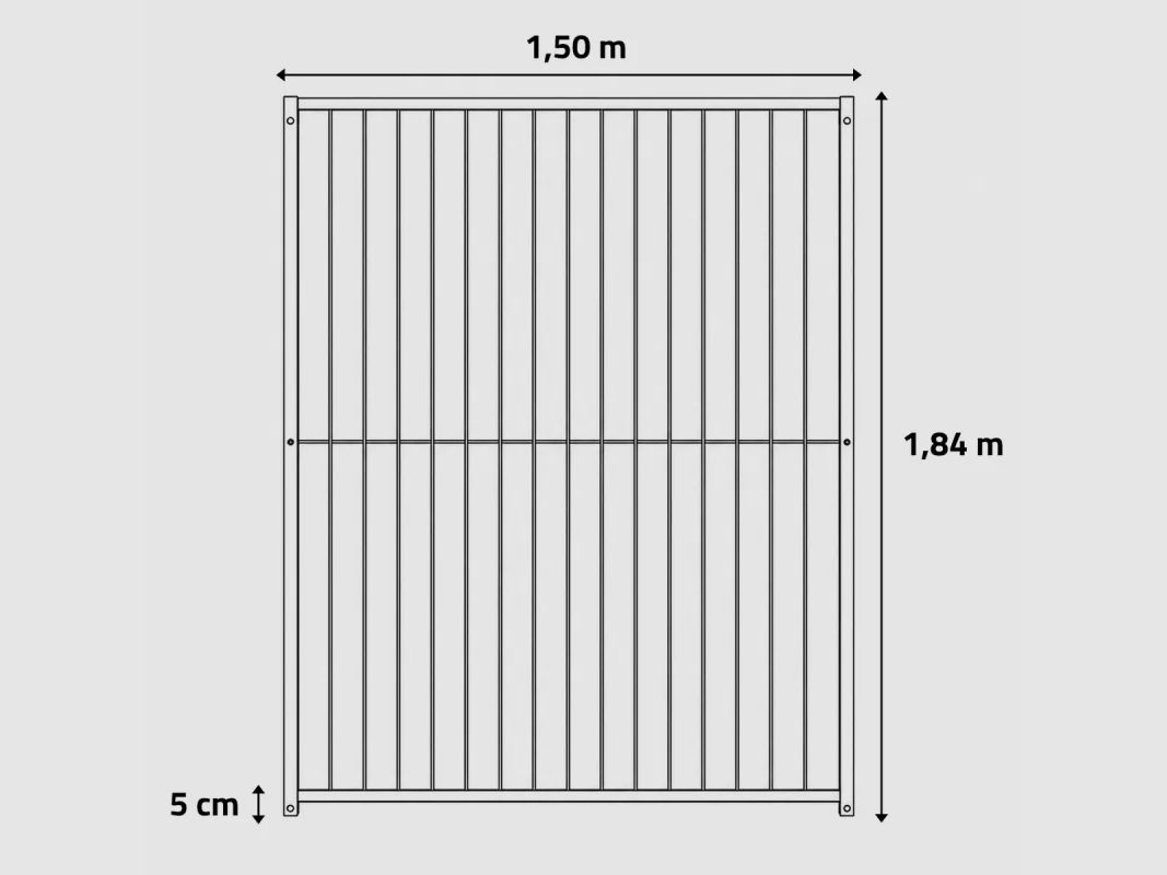 Kennel panel with bars 1.50m - Height 184cm, image 15 of 18