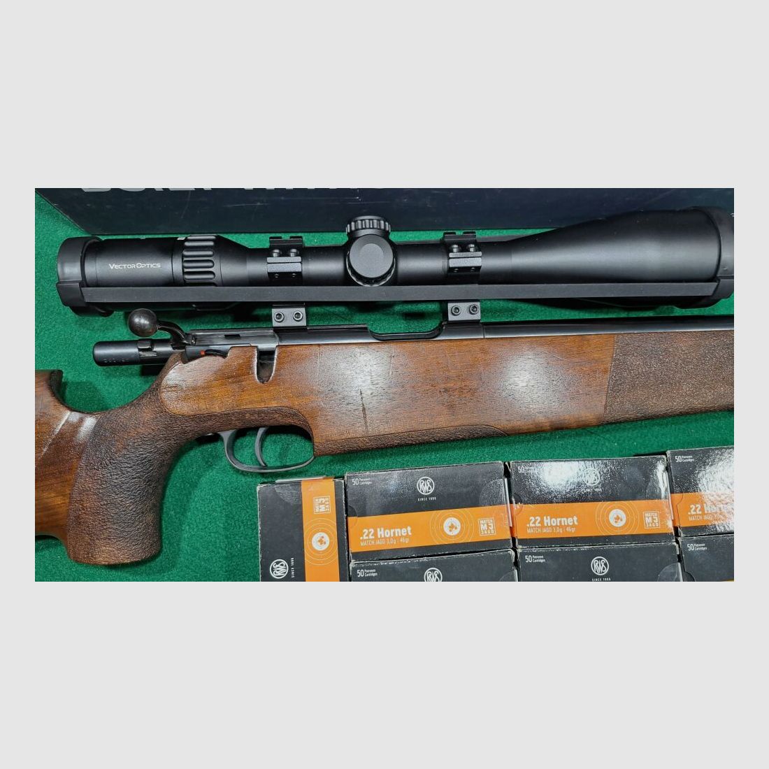 KRICO Jagdmatch LINKS inkl. VECTOROPTICS Continental 5-30x56 , inkl. 350 Schuss RWS-Jagdmatch Munition