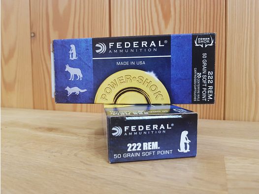 FEDERAL AMMUNITION CAL. 222 REM 50 GR SOFT POINT