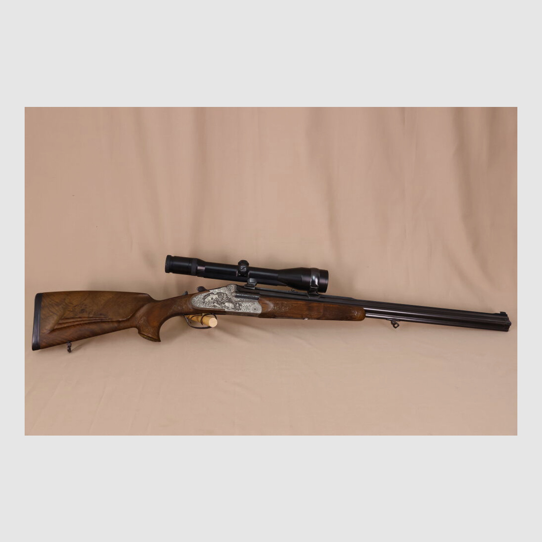 Heym 35 double rifle // side lock // left-handed stock // Fortner
