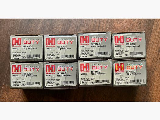 200 Schuss - Hornady .357 Magnum FlexLock 8,7g / 135grs – Hochwertige Defensivmunition