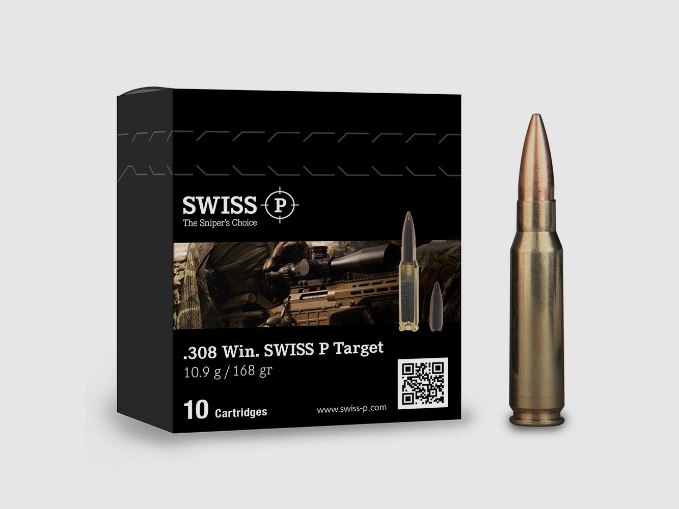 .308Win SWISS P TARGET HPBT 168gr x10