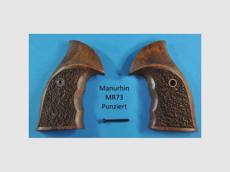 Nussbaum-Griffschalen für Revolver Manurhin MR73 punziert