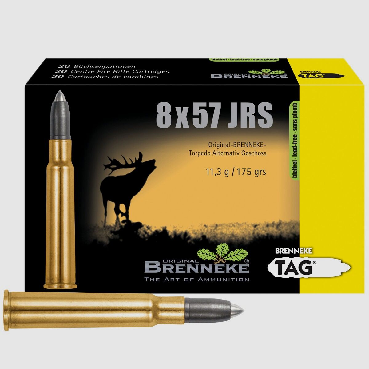 Brenneke 8×57 IRS TAG bleifrei 11,3g/175grs. – 20 Stk.