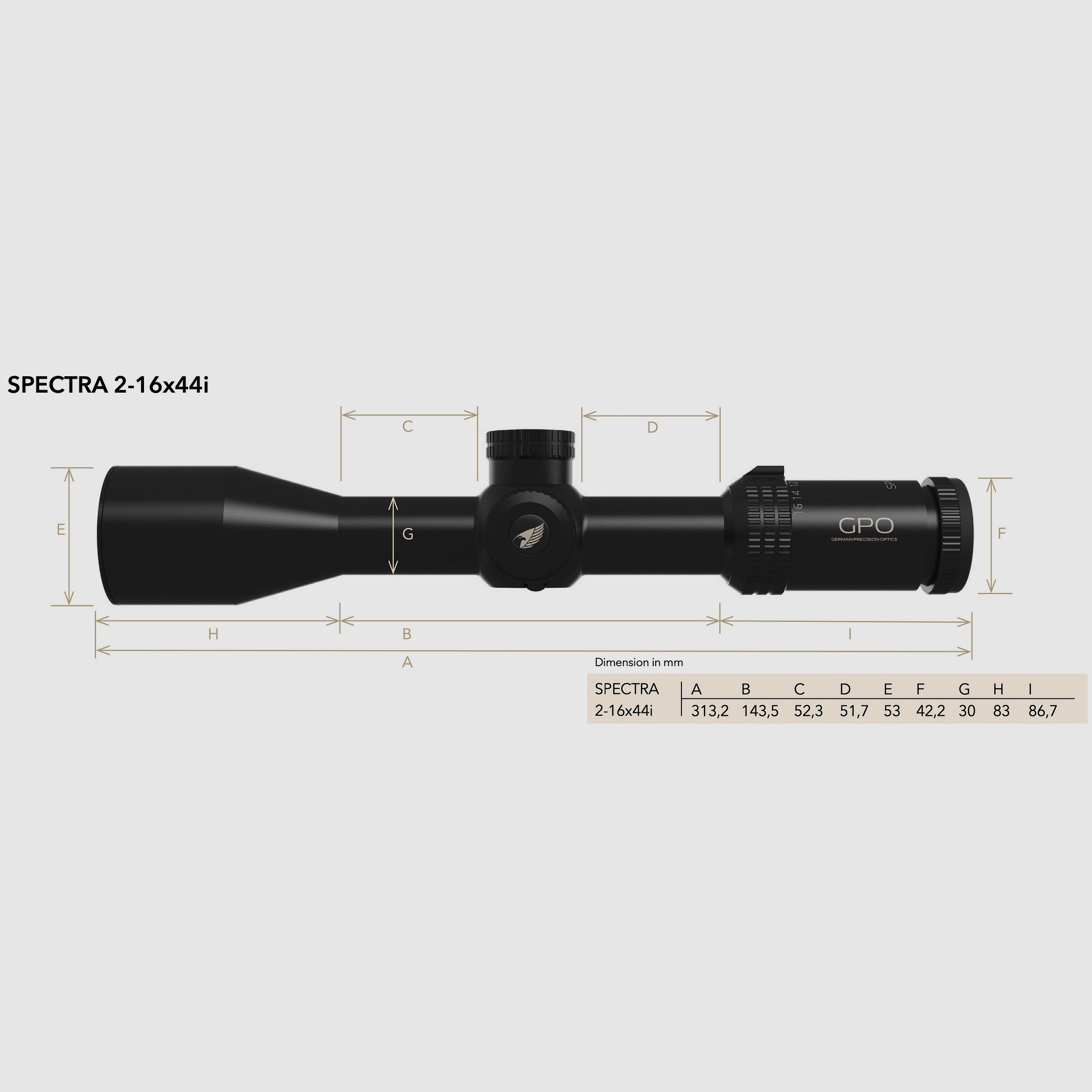 GPO RS820 Zielfernrohr SPECTRA 8x 2-16x44i Absehen G4i 2 Bildebene 51037015