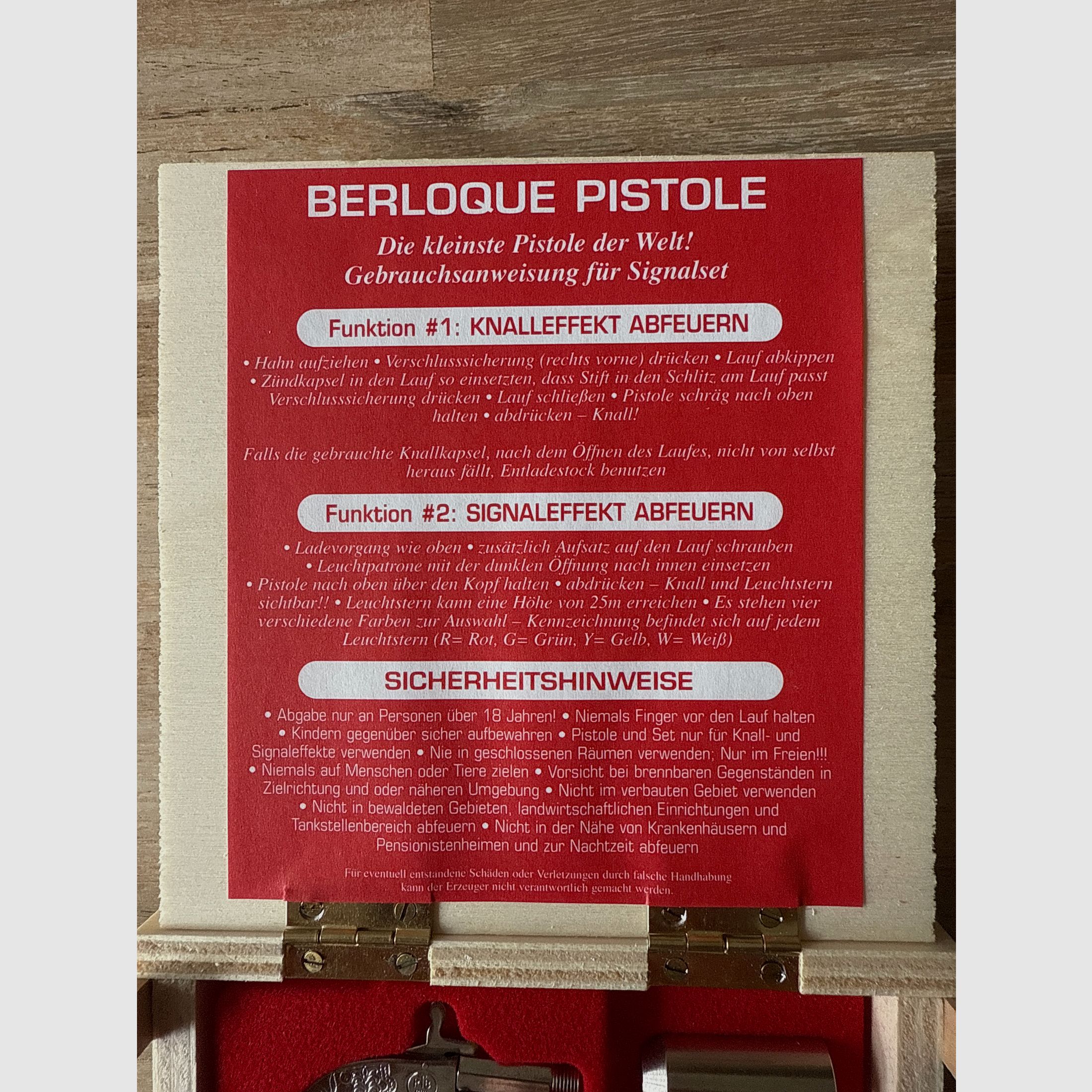 Berloque 2mm Pinnfire Schlüsselanhänger Signalmunition Knallpatronen Geschenkebox