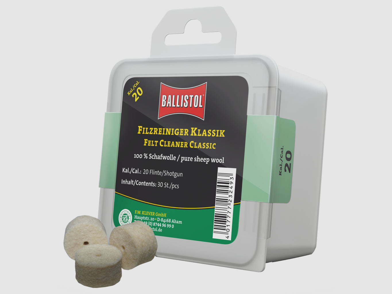 Ballistol Nettoyant en Feutre Classique pour Fusils, Cal. 20 GA, image 1 sur 2