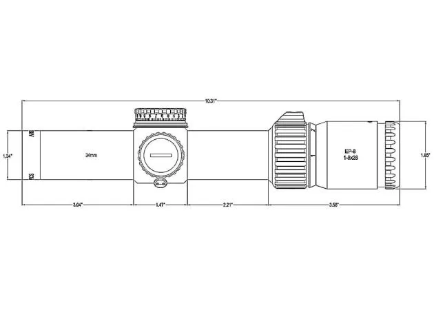 Ottica da carabina Arken EP-8 1-8×28 KLGRID MIL + attacco, immagine 9 di 9
