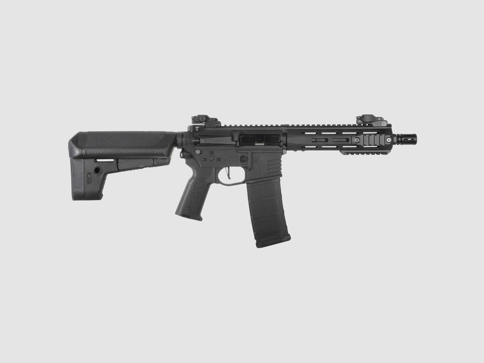 M4 AR15 M-LOK 8 Zoll CHARLIE Schwarz S-AEG Airsoft Gewehr Frei ab 18 Jahren | Delta Armory