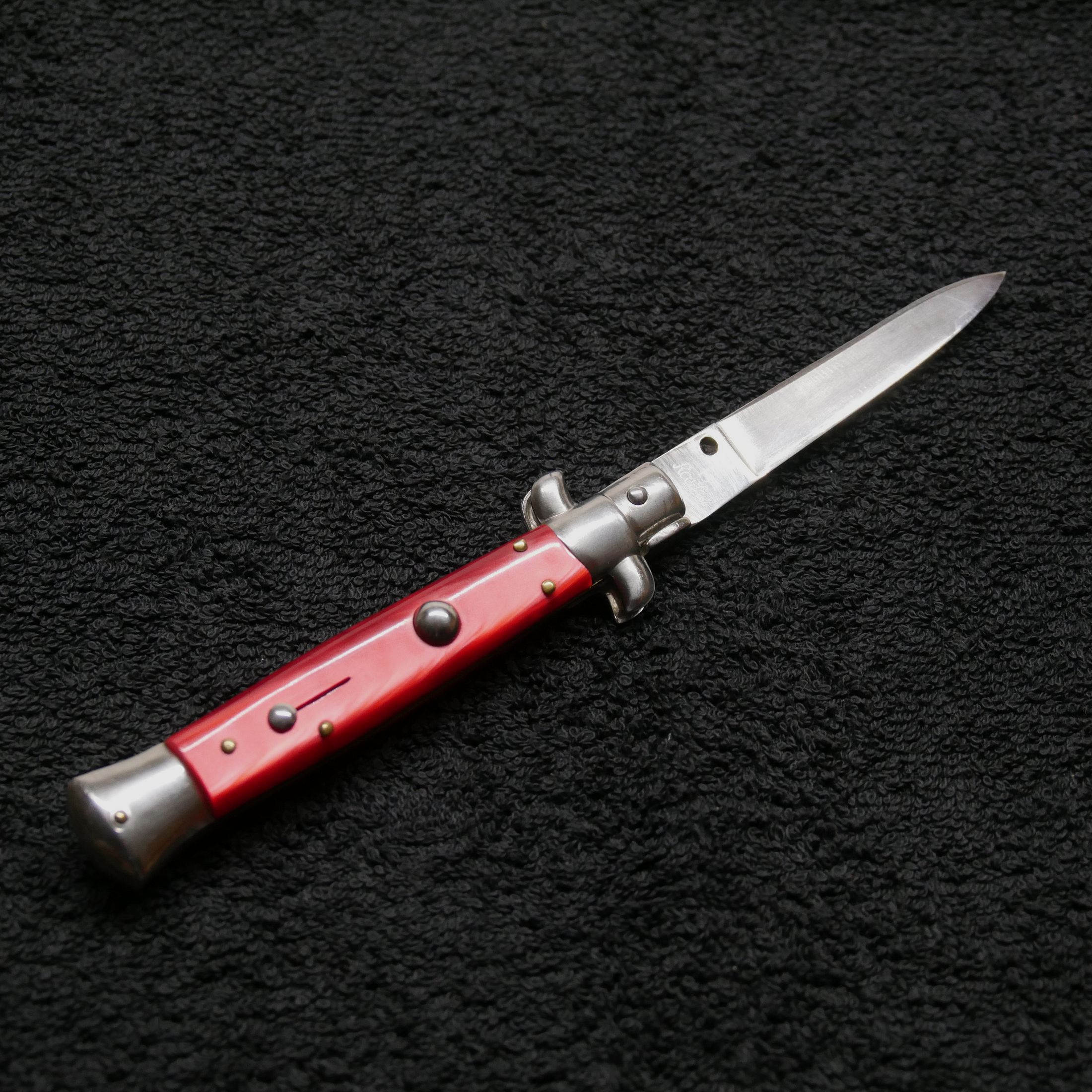 Couteau à ressort Stiletto B en acier inoxydable Beltrame vintage des années 70