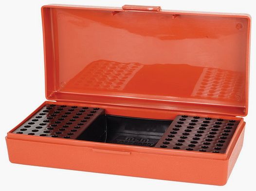 MTM Scatola per Competizioni Calibro Piccolo SB-200-32 marrone-rossiccio con coperchio a ribalta per 100 cartucce .22 LR
