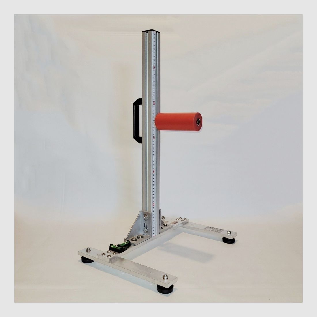 KGF Auflagestativ - Auflageständer Alu H-600-Pro mit Buchenholz-Auflage, Waage, Griff und Maßband