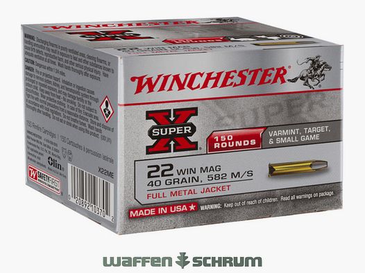 Winchester SuperX Vollmantel 2,6g - 40gr. .22WinMag 150er Pck.