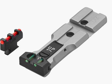 LPA WXT03-F2 SILVER BASE adjustable revolver sight with Weaver base for 629, 686, 586, 627, 66, 67, 696, 17, 19, 657, 610, 625, 29, 27 and new for caliber .50 – Black sight picture