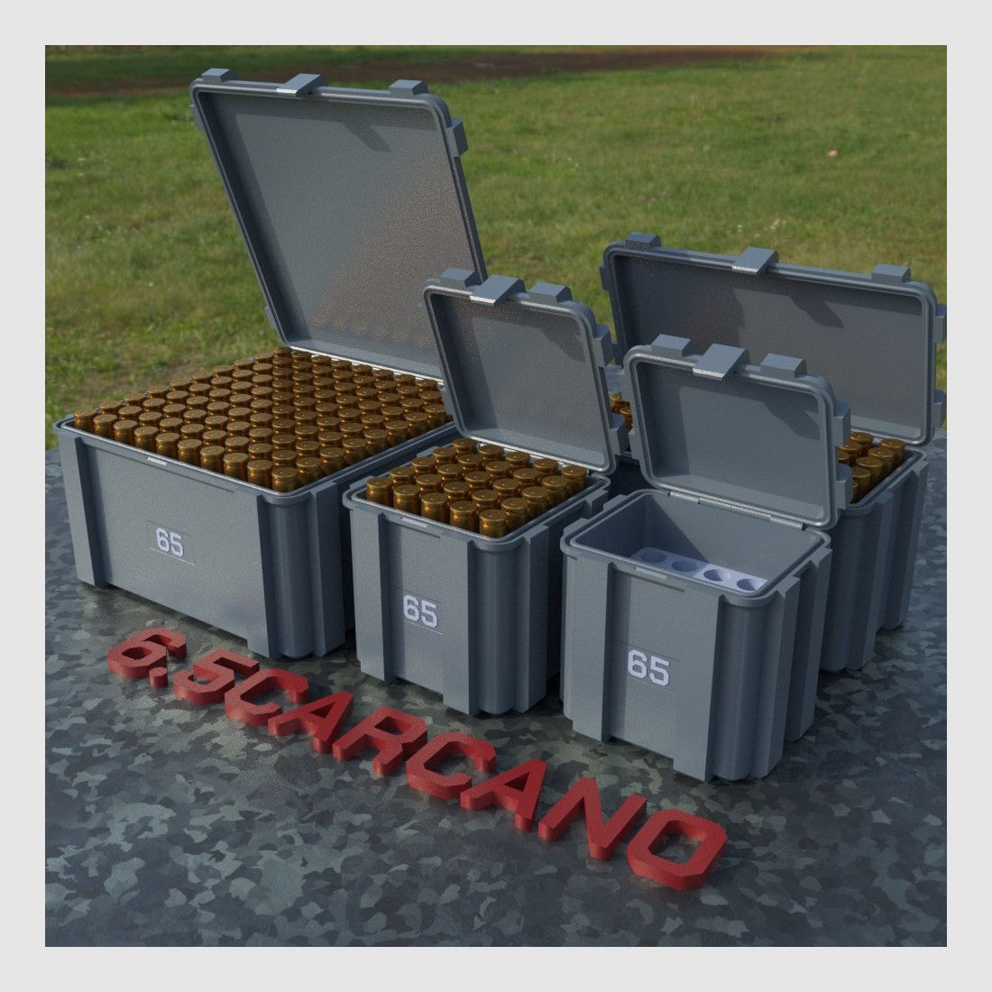 Filamelt skrzynka na amunicję / 6.5mm Carcano / 'klapka' / skrzynka na naboje, skrzynka na amunicję