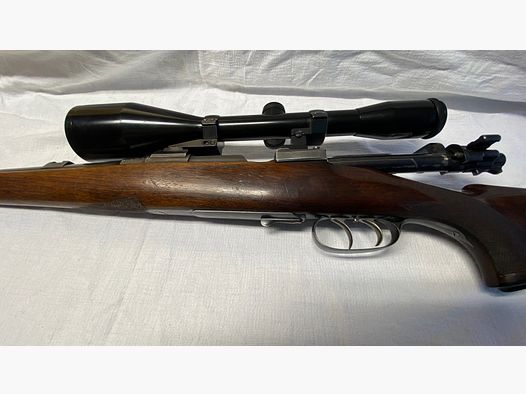 Ferlacher bolt-action rifle 8x57 IS, bolt-action rifle with muzzle thread for suppressor, scope 8x56, new proof 2021