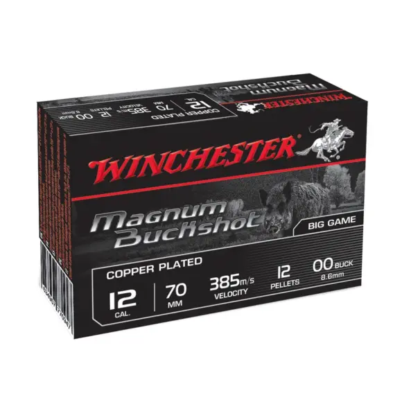 Cartucho Winchester Chevrotine Buckshot Cobrizado Calibre 12/70, imagen 1 de 12