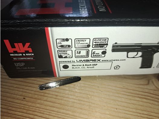KWC H&K USP m. Metallschlitten CO2 BlowBack 6mm BB schwarz 