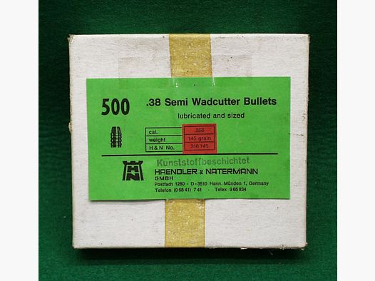 Proiettili H&N calibro 38 Semi Wadcutter
