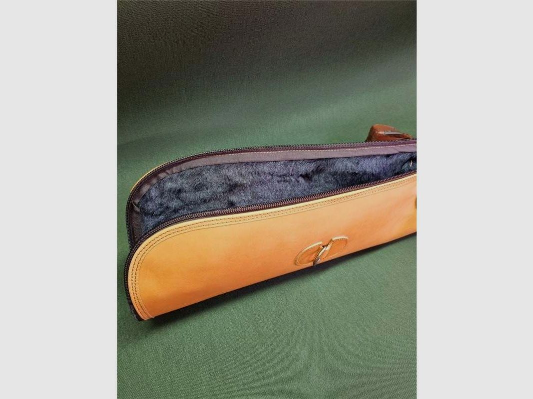 Leren holster voor geweer in cognackleur, afbeelding 2 van 3