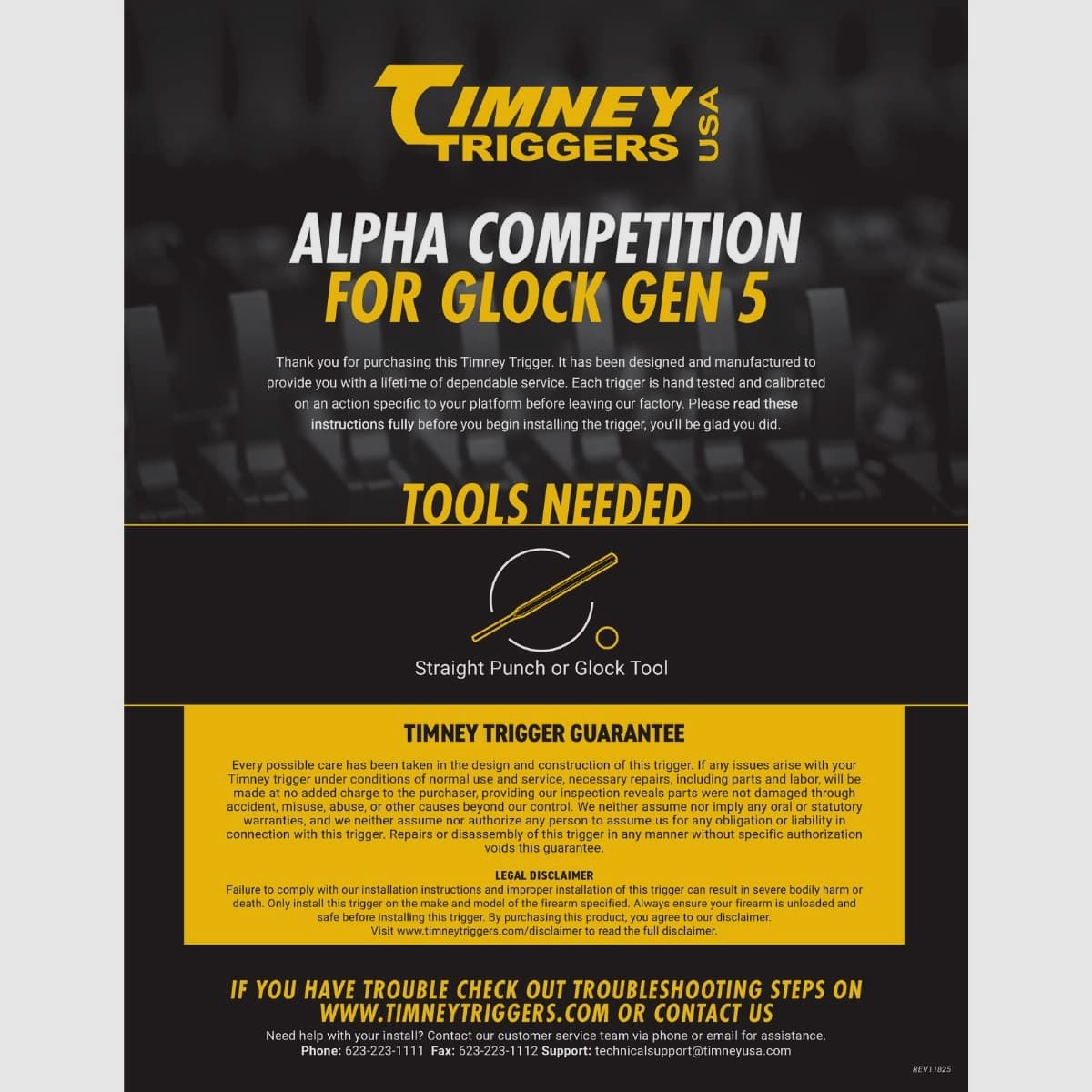 Timney - Mechanizm spustowy Alpha Competition do pistoletu Glock Gen5 - Orange, zdjęcie 2 z 2