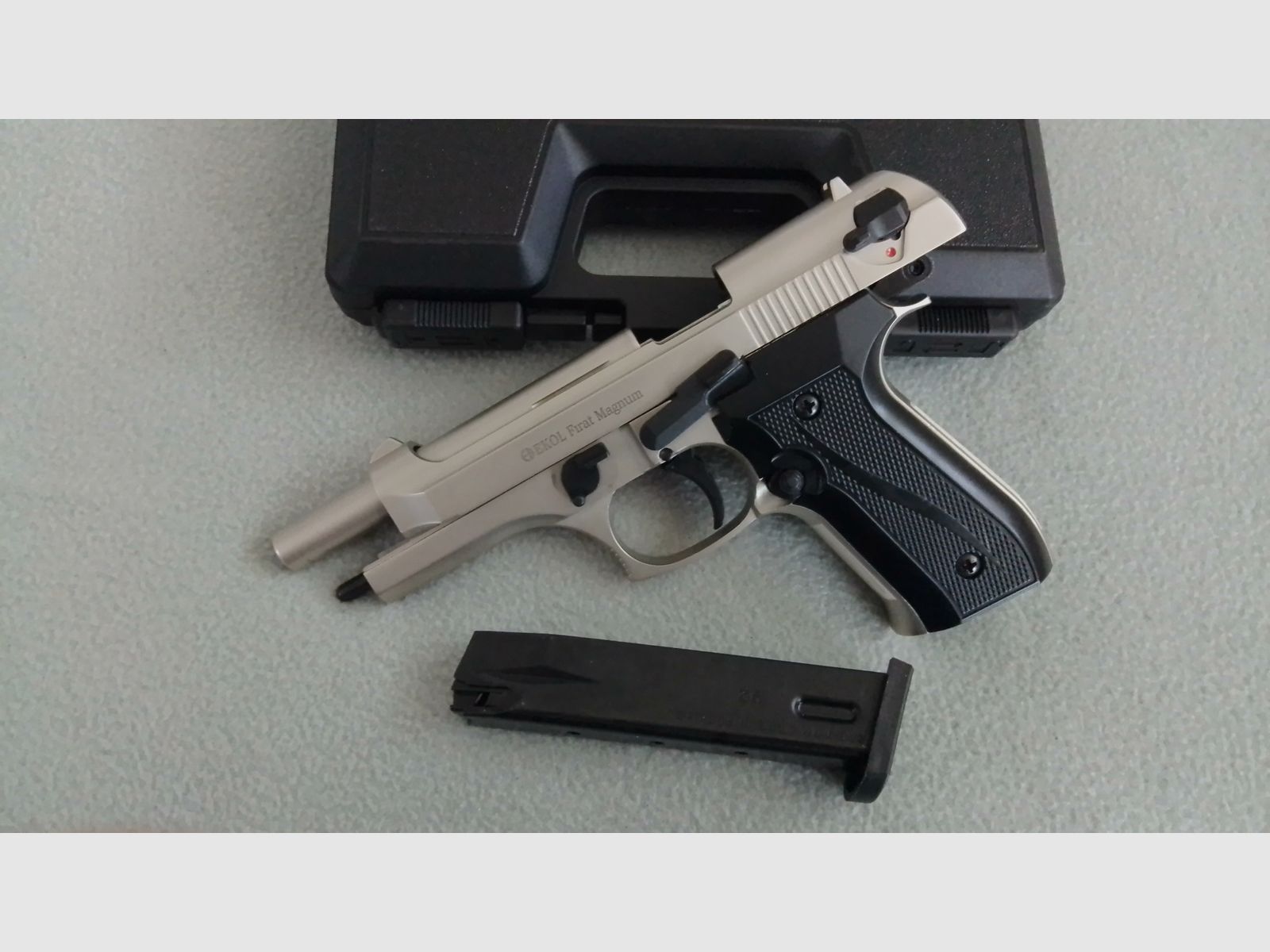 Ekol Firat Magnum Nickel Plated Unfired PTG1112 Blank Firing Pistol 9mm P.A.K.