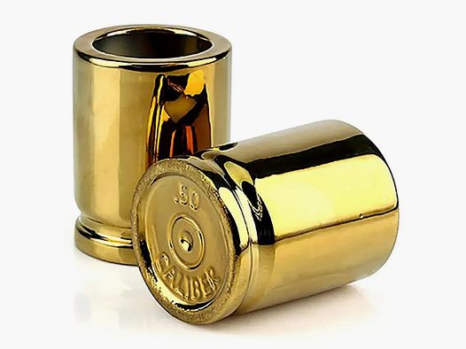 Caliber Gourmet Caliber Gourmet Shot Glasses 50 Caliber Gold Colored Set of 2