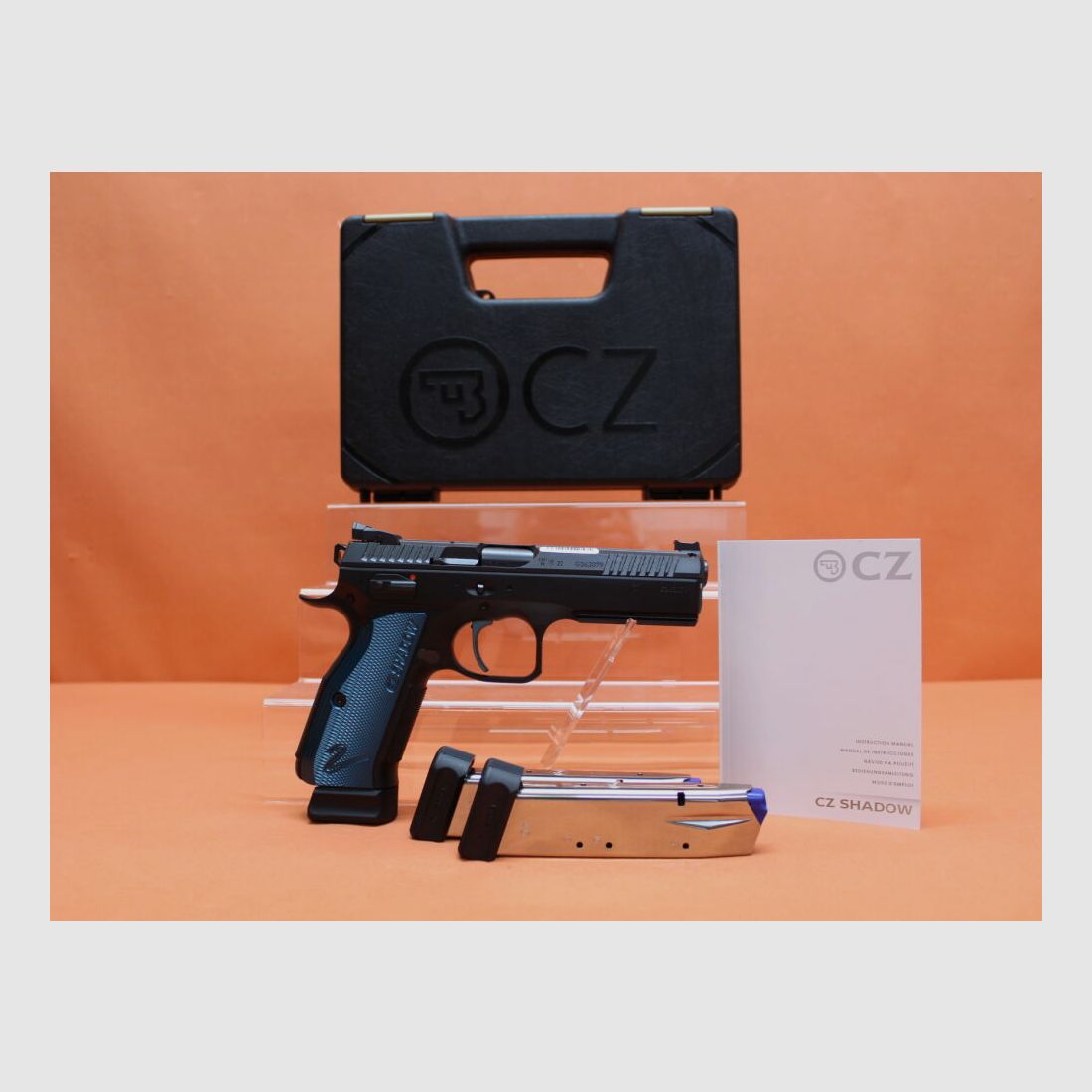 CZUB Ha.Pistol 9mm Luger CZUB SHADOW2 Black Poly SA Trigger/Fiber Optic Sight/3 Magazines (9mm Para/9x19) CZ75