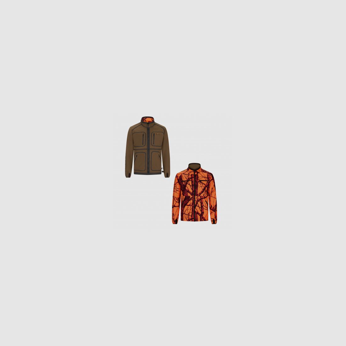 il Lago Prestige Wendejacke Asko Herren (Oliv/Orange Camouflage) | XL