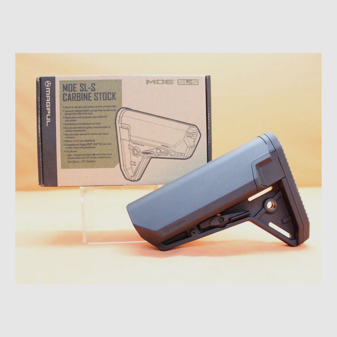 Magpul AR-15: Buttstock Magpul MOE SL-S (MAG653-BLK) MILSPEC Carbine Stock Polymer Black/ Sliding Stock