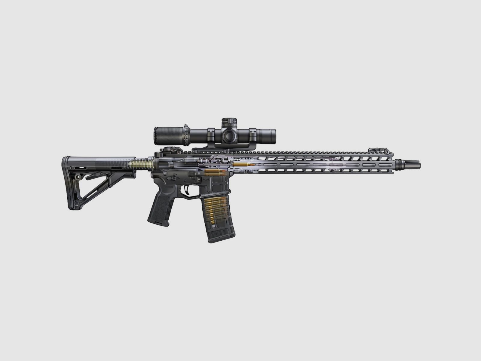 Radian Weapons Model 1 17.5" Black + Eotech EXPS 2-0 + Eotech G45, image 8 of 12