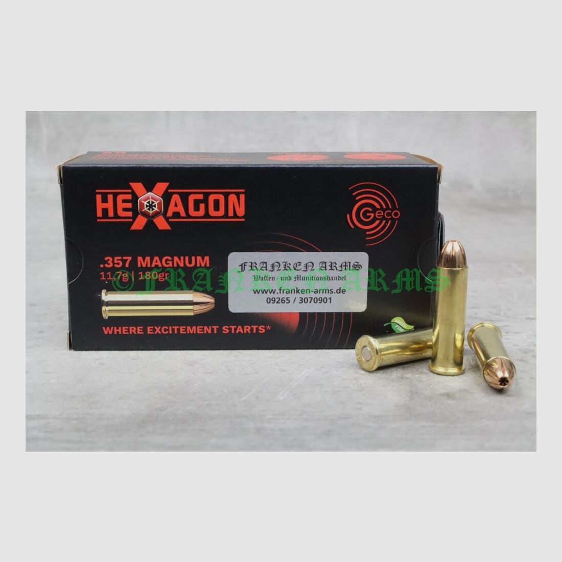 Geco Hexágono .357 Mag. 180gr. 11,7g 50 piezas precios por cantidad